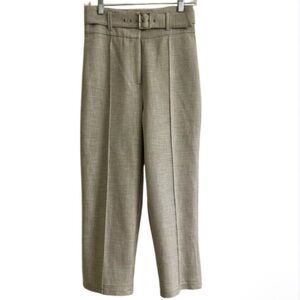 Veronica Beard Pipes & Shaw High Waist Belted Seamed Cropped Gray Dress Pants 2